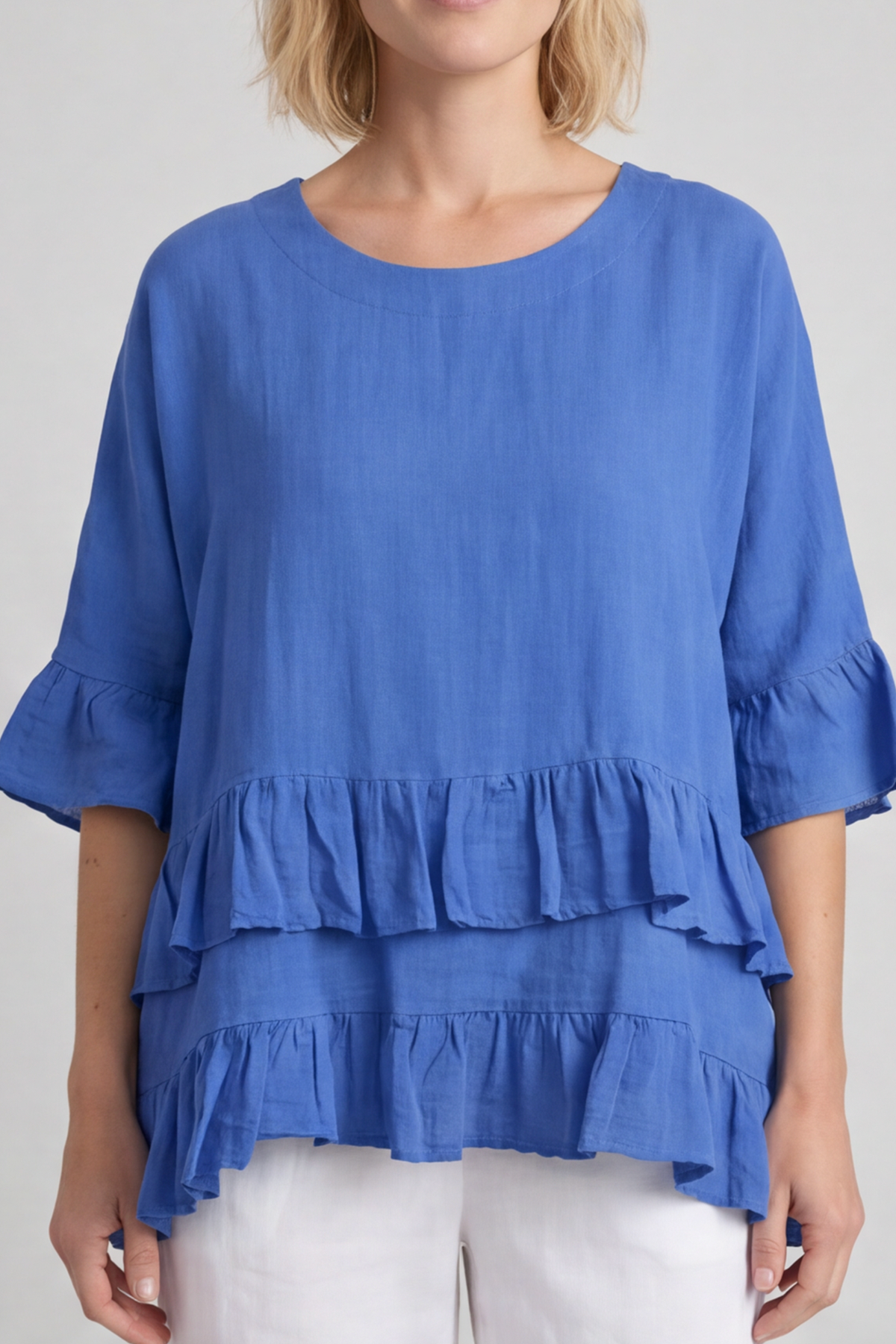 Allena Frill Top Royal Blue