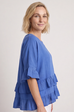 Allena Frill Top Royal Blue