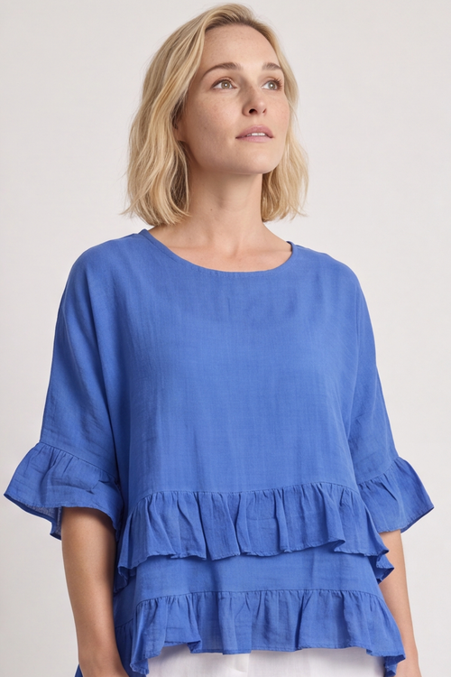 Allena Frill Top Royal Blue - Image 7