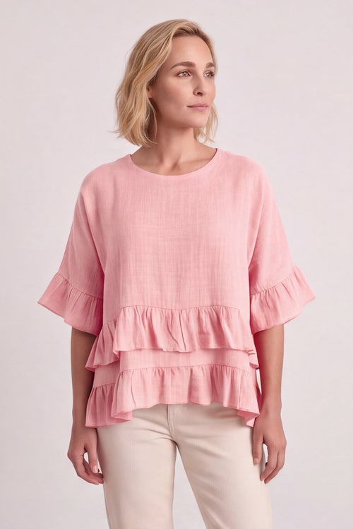 Allena Frill Top Light Pink - Image 3