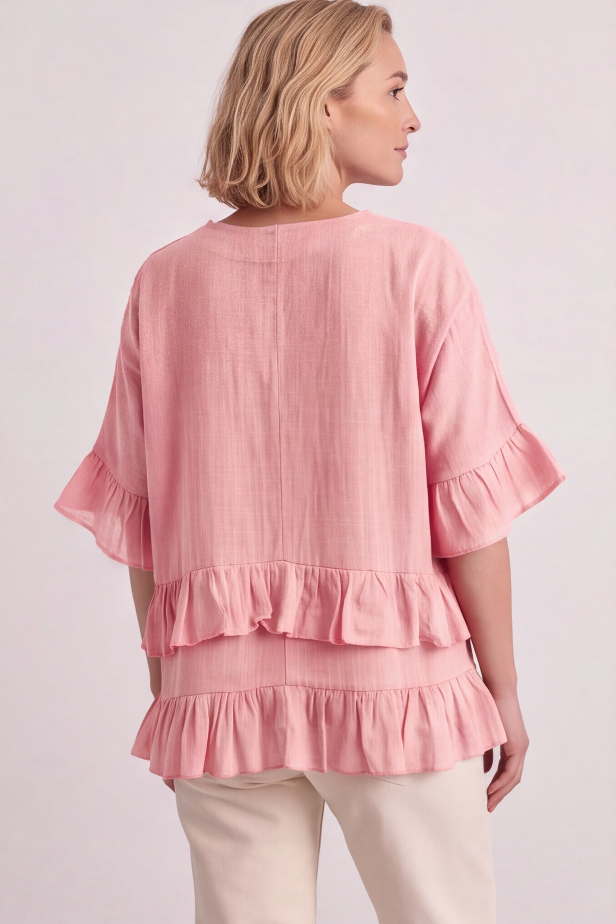 Allena Frill Top Light Pink