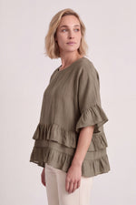 Allena Frill Top Mocha Light Mocha - Allena Frill Top Mocha