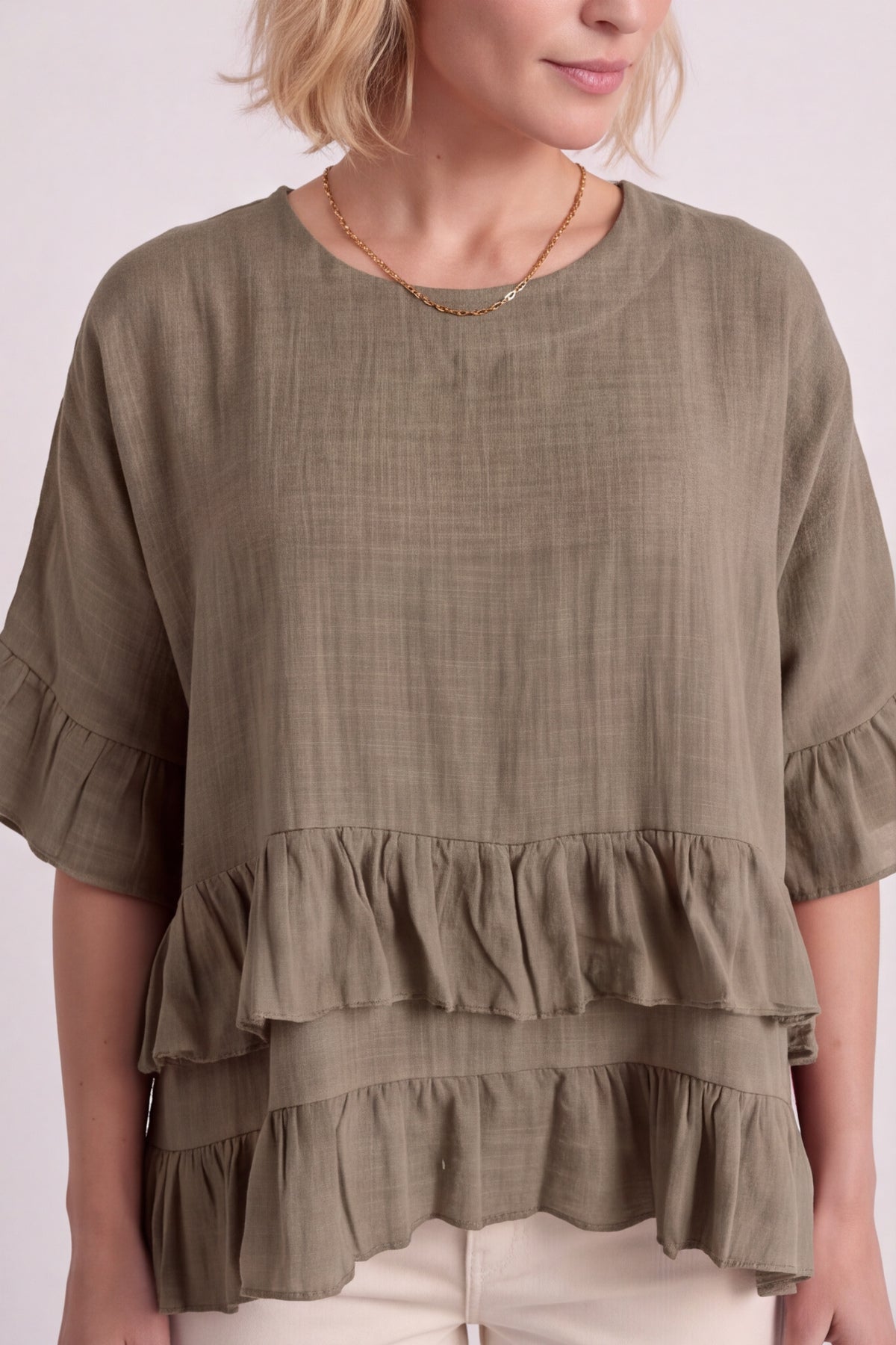 Allena Frill Top Mocha