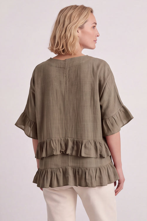 Allena Frill Top Mocha - Image 4