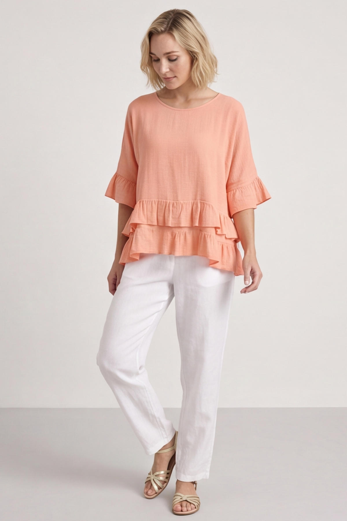 Allena Frill Top Orange