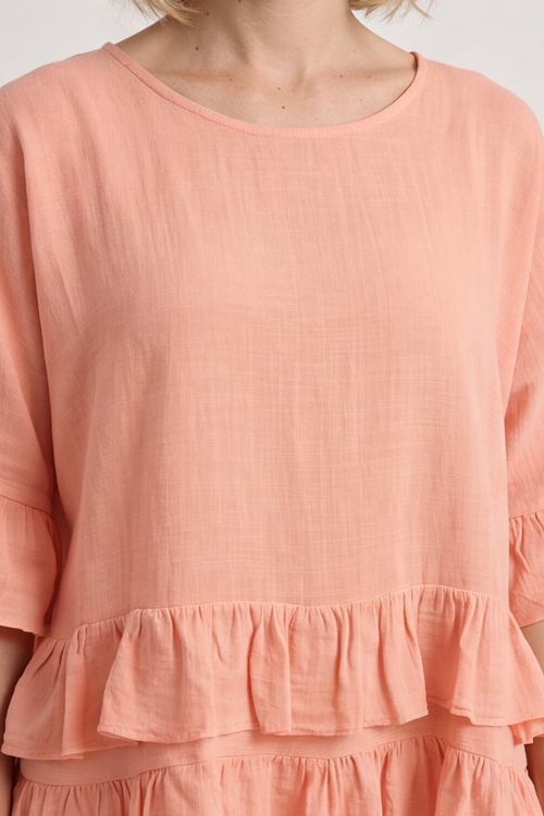 Allena Frill Top Orange - Image 3