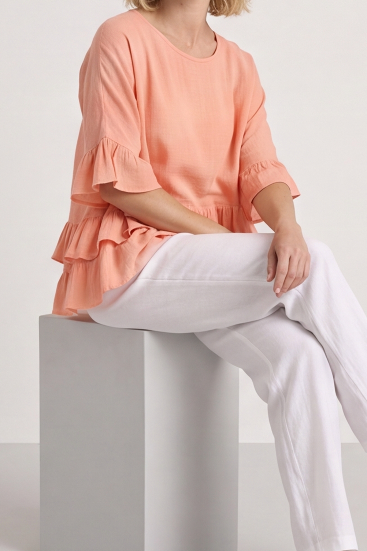 Allena Frill Top Orange