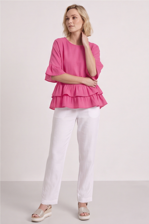Allena Frill Top Pink - Image 2