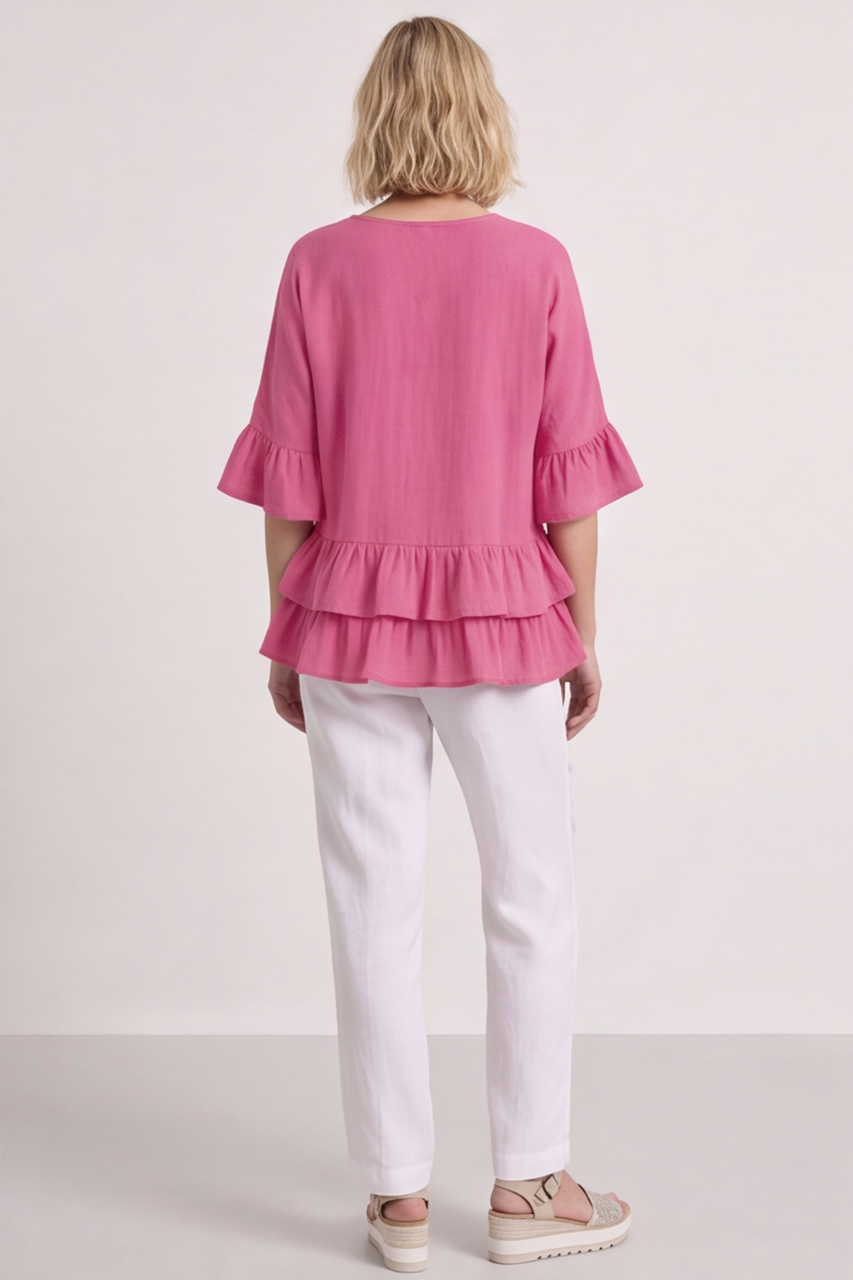 Allena Frill Top Pink