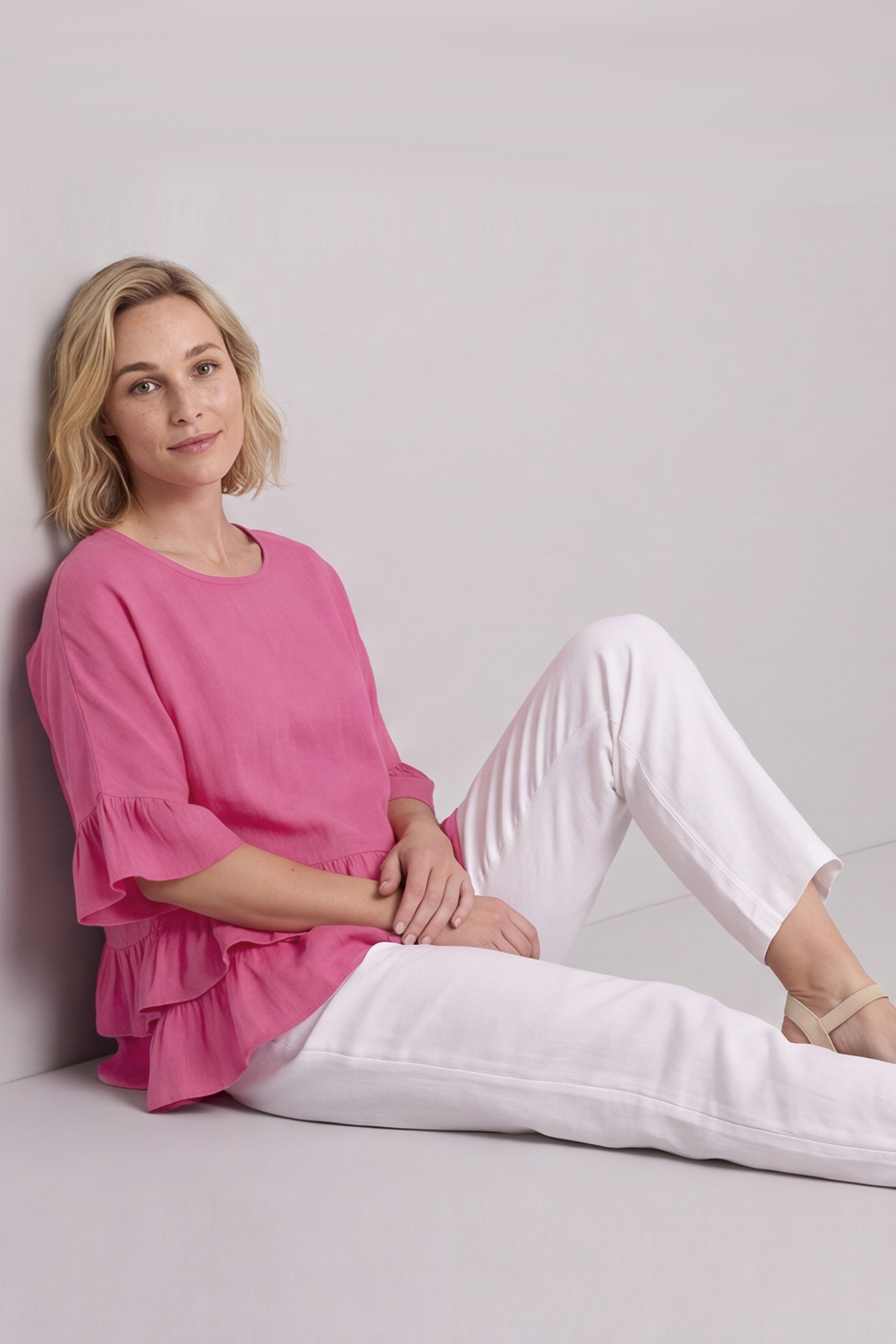 Allena Frill Top Pink