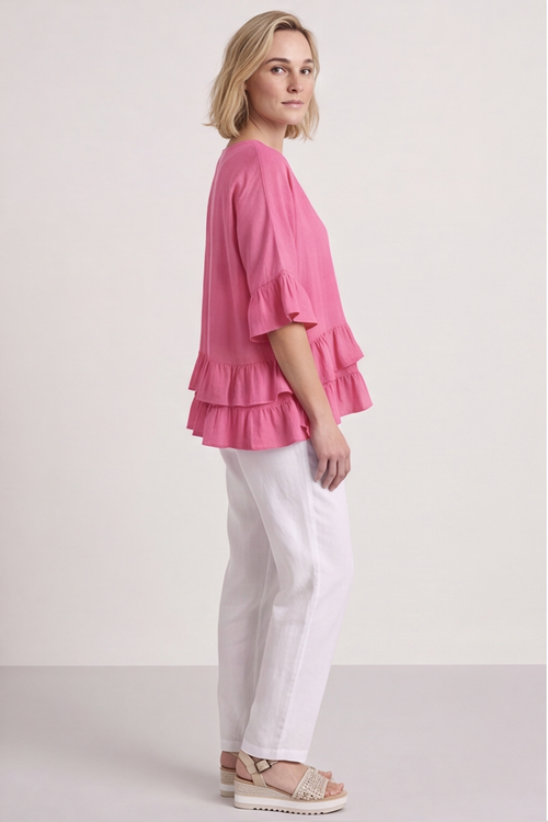 Allena Frill Top Pink - Image 4