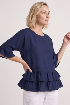 Allena Frill Top Navy
