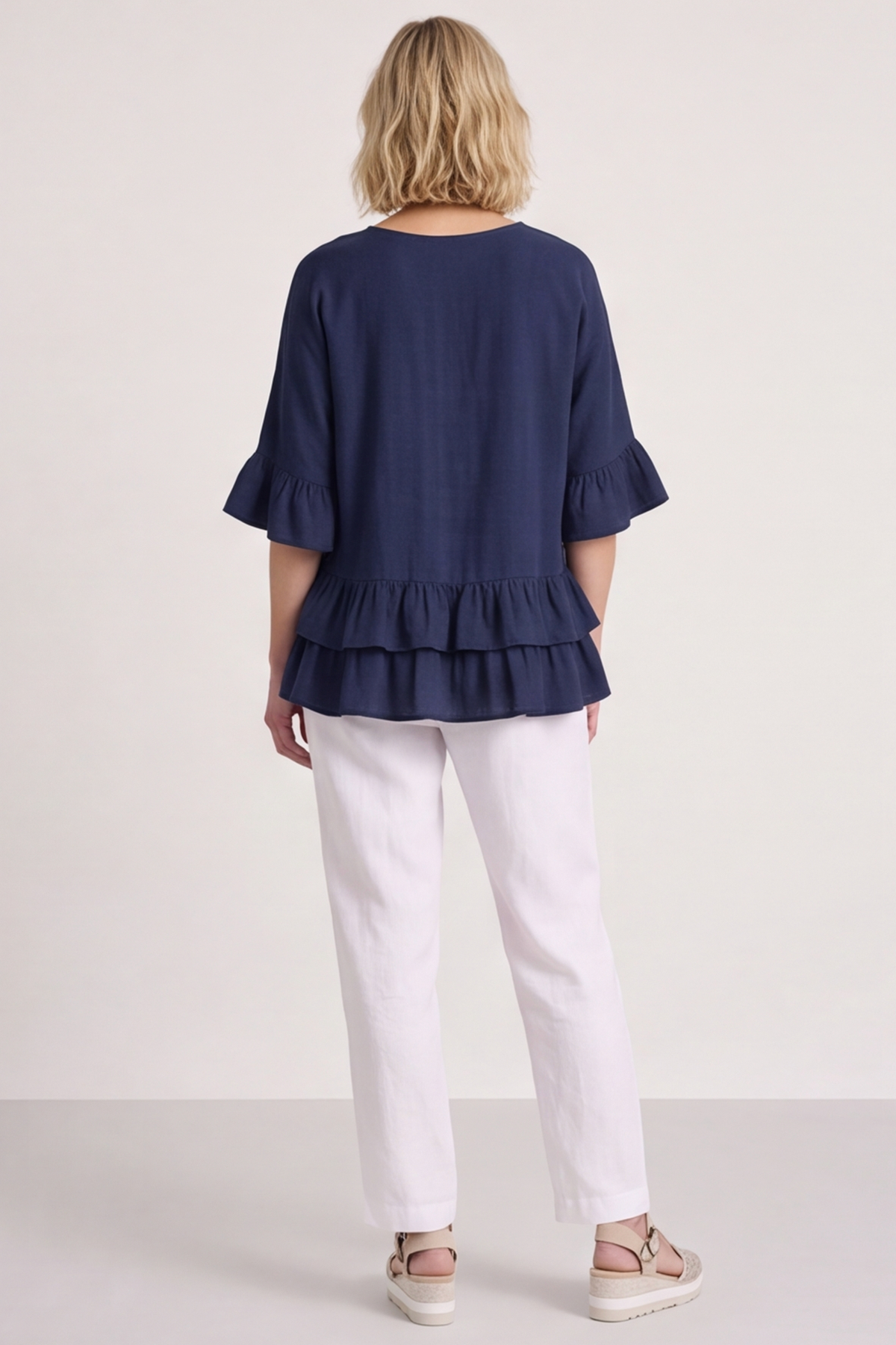 Allena Frill Top Navy