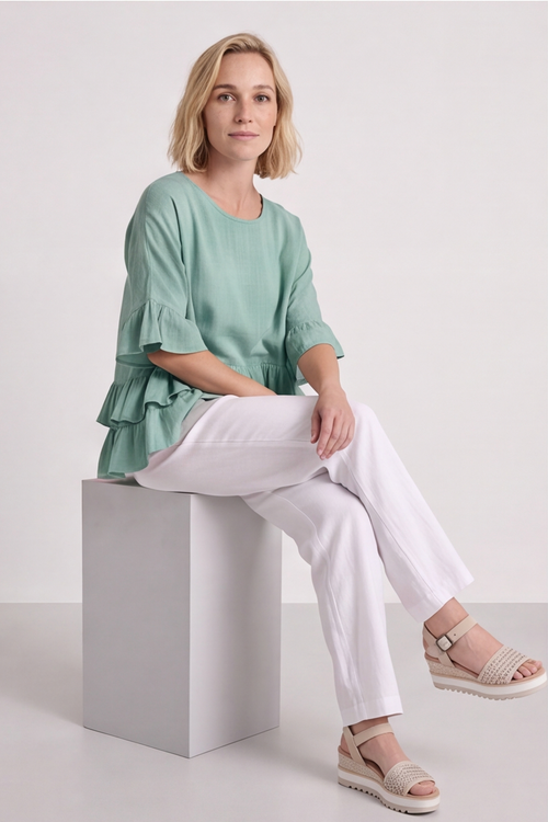 Allena Frill Top Sage Green - Image 4