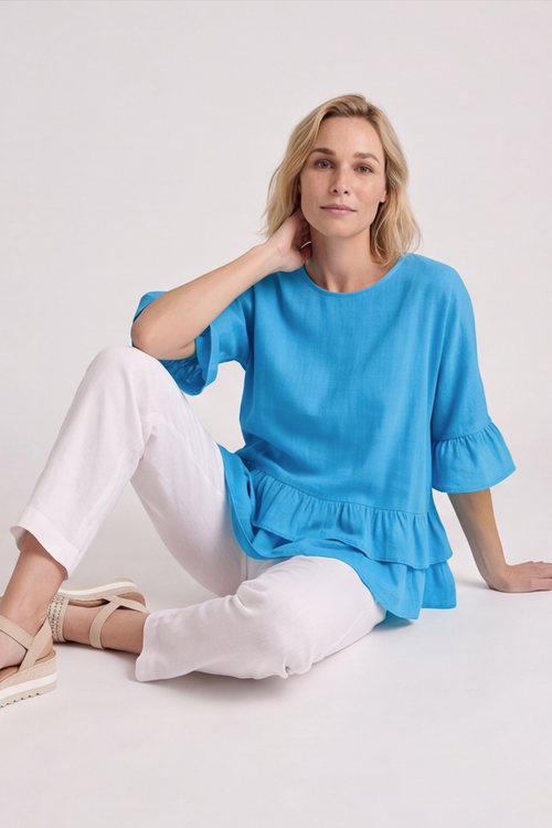 Allena Frill Top Blue - Image 2