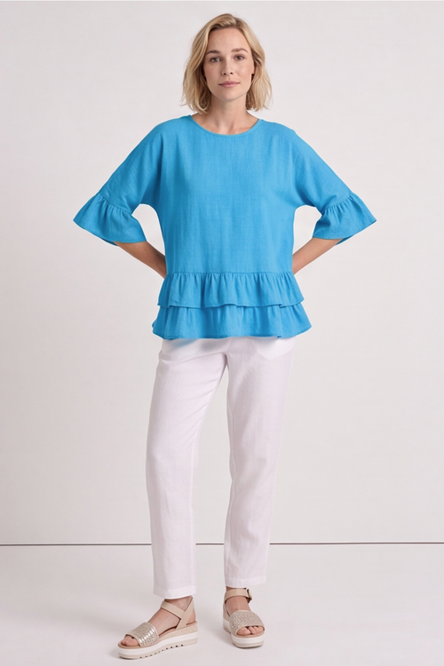 Allena Frill Top Blue - Image 5