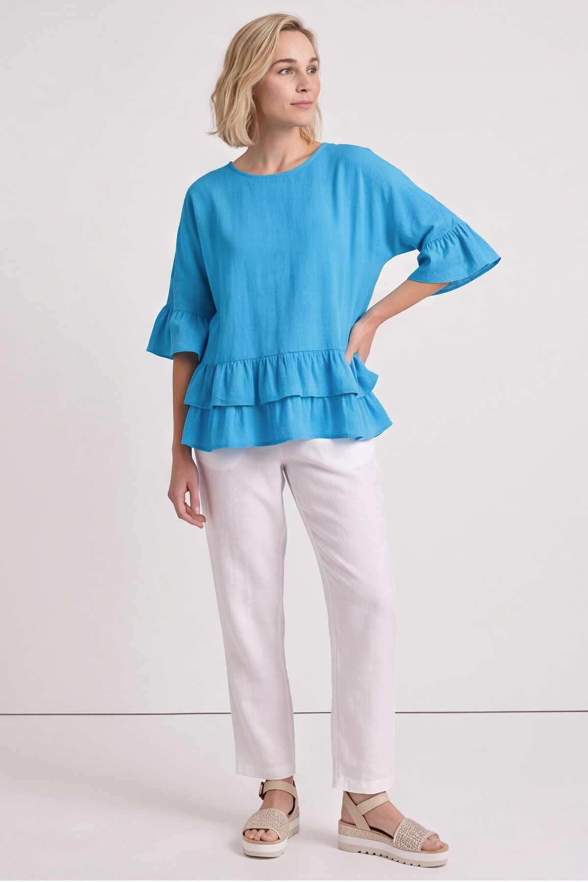 Allena Frill Top Blue