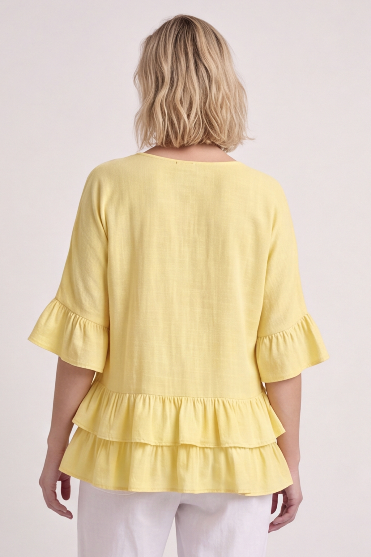 Allena Frill Top Light Yellow