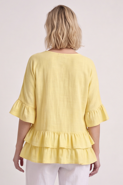 Allena Frill Top Light Yellow - Image 2
