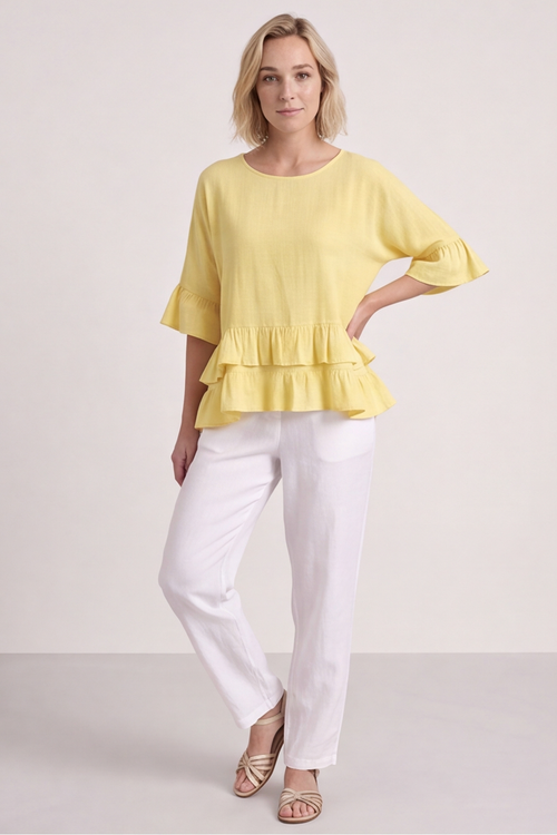 Allena Frill Top Light Yellow - Image 5