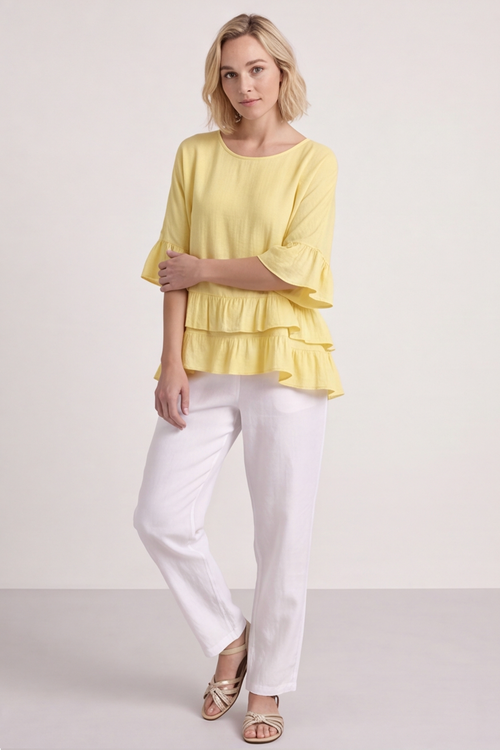 Allena Frill Top Light Yellow - Image 6