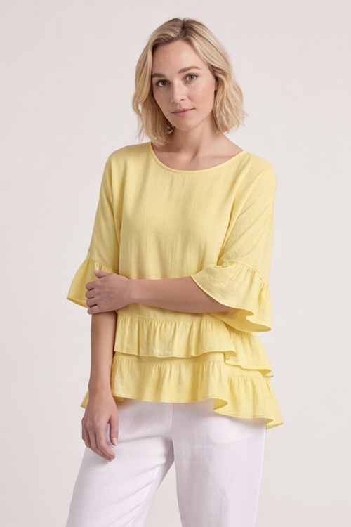 Allena Frill Top Light Yellow - Image 1