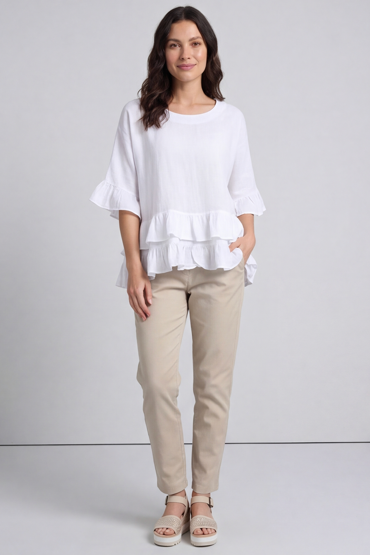 Allena Frill Top White