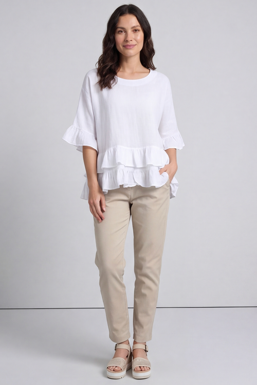 Allena Frill Top White - Image 2