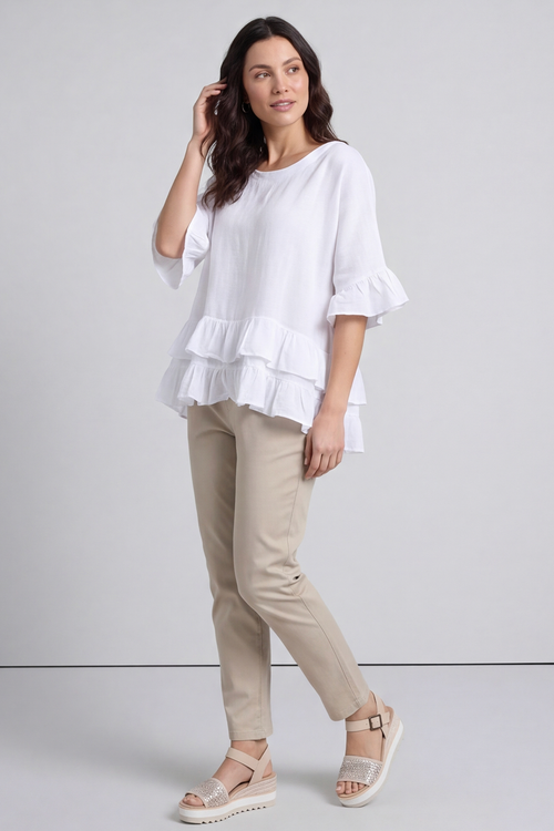 Allena Frill Top White - Image 4