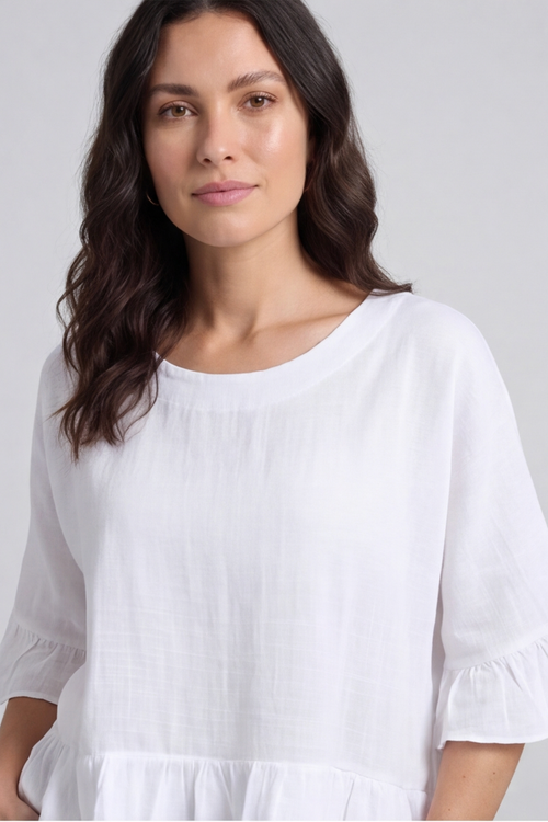 Allena Frill Top White - Image 3