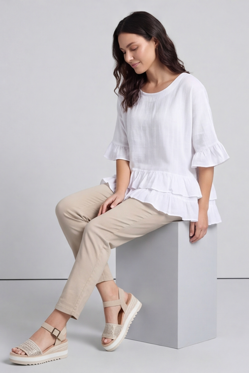 Allena Frill Top White - Image 6