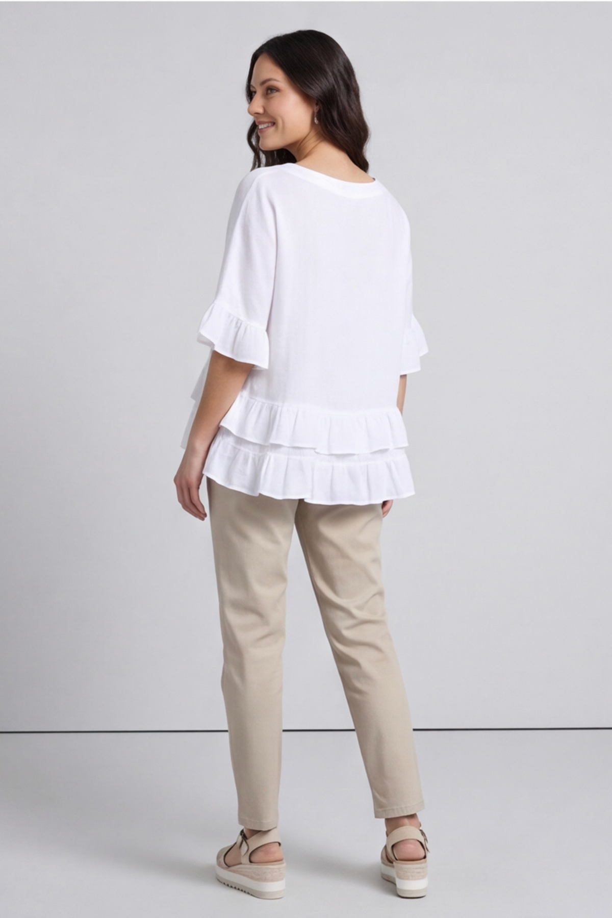 Allena Frill Top White