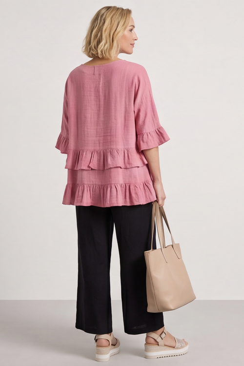Allena Frill Top Pink - Image 5