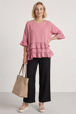 Allena Frill Top Pink Pink - Allena Frill Top Pink
