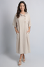 Alvina Cowl Button Detail Dress Stone
