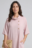 Alvina Cowl Button Detail Dress Pink
