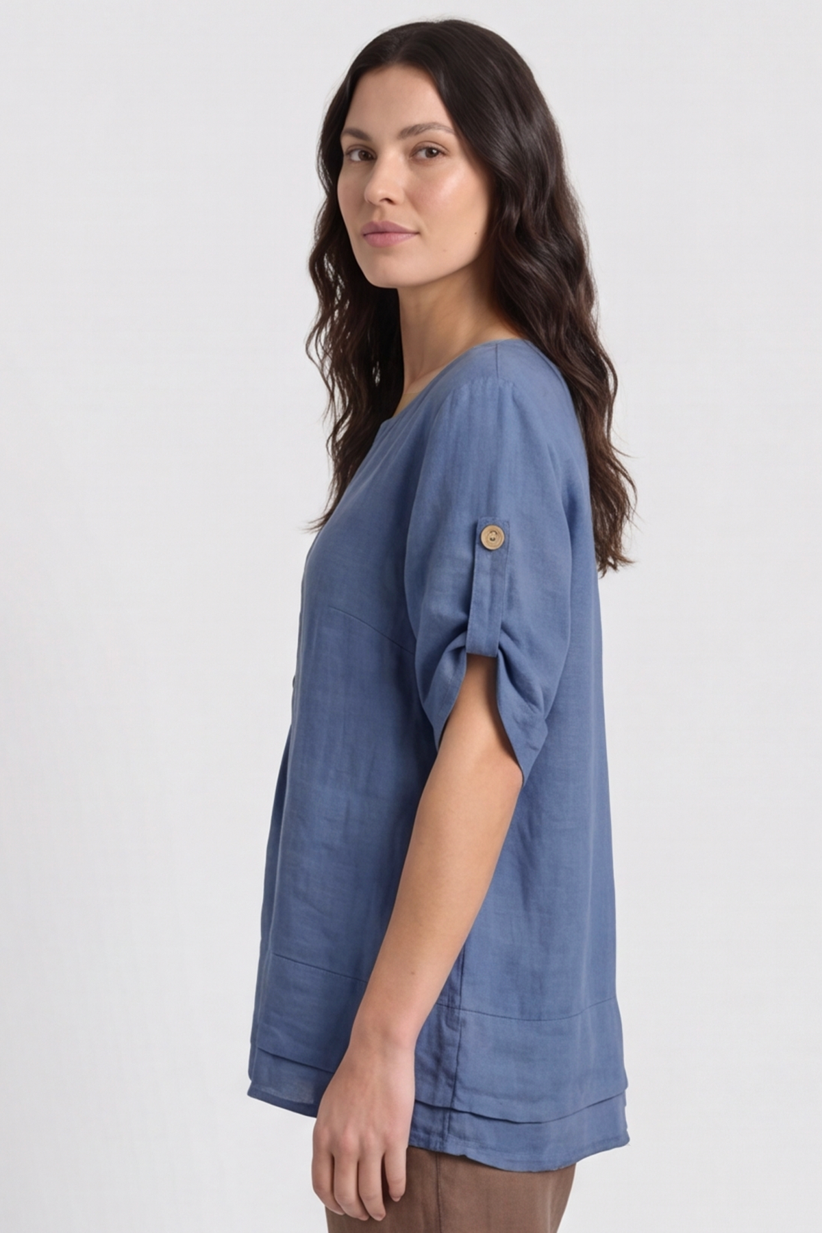 Amara Linen Box Top Blue