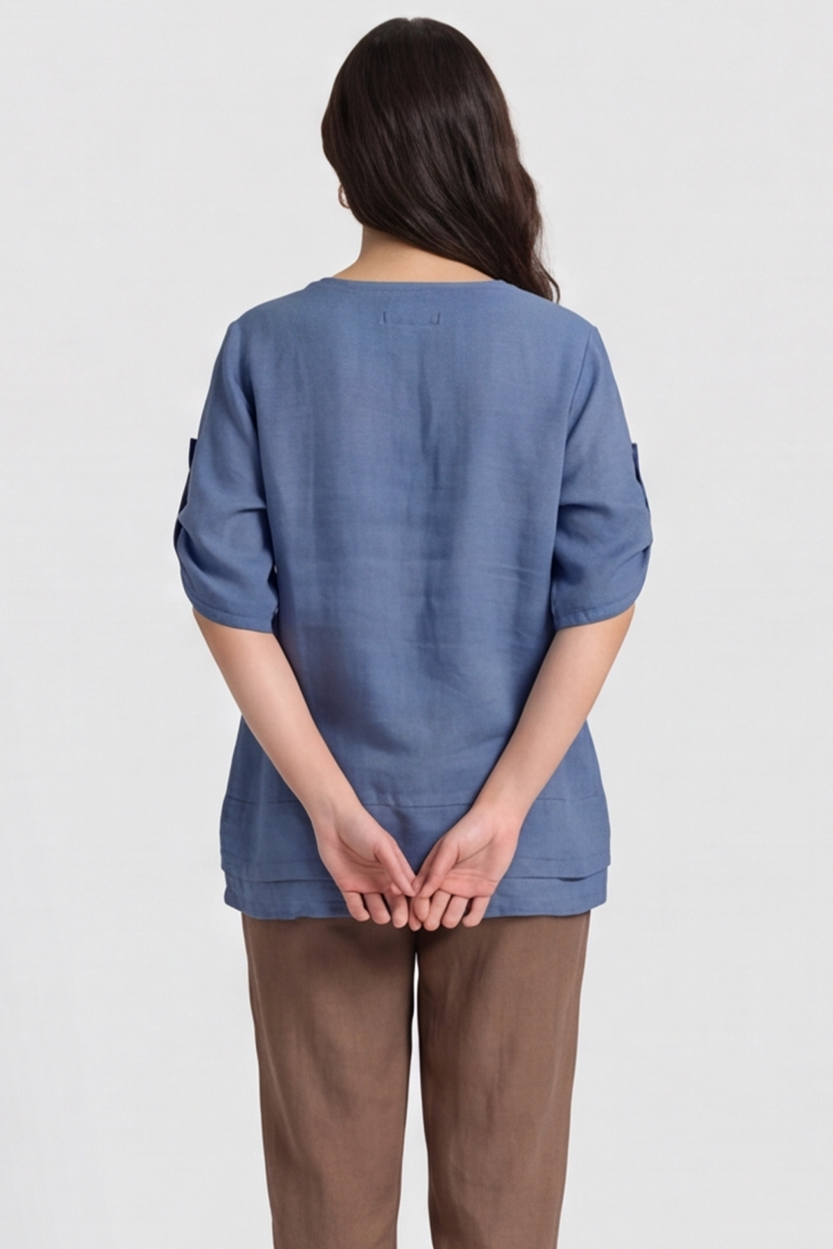 Amara Linen Box Top Blue