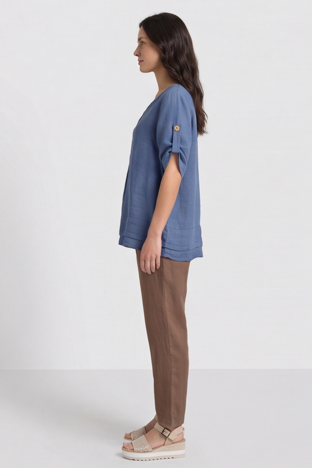 Amara Linen Box Top Blue