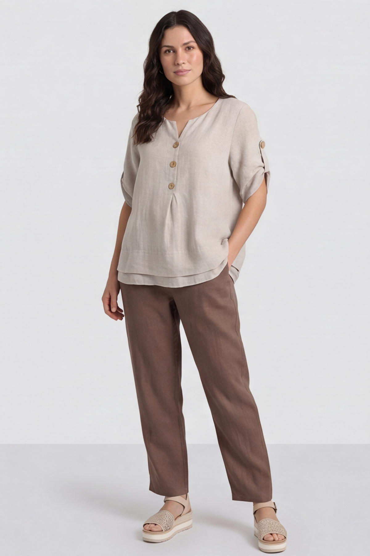 Amara Linen Box Top Stone