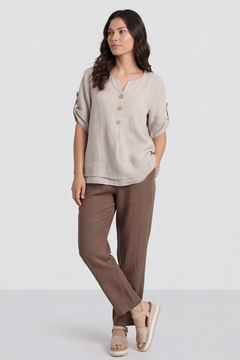Amara Linen Box Top Stone