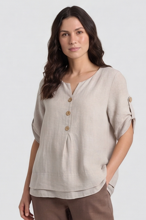 Amara Linen Box Top Stone - Image 6