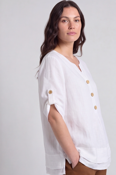 Amara Linen Box Top White