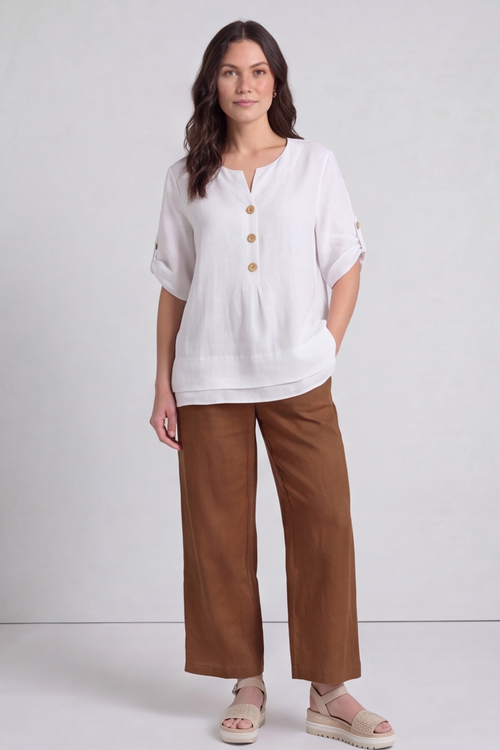 Amara Linen Box Top White - Image 5