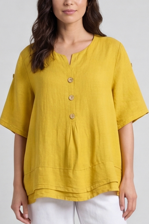 Amara Linen Box Top Yellow - Image 5