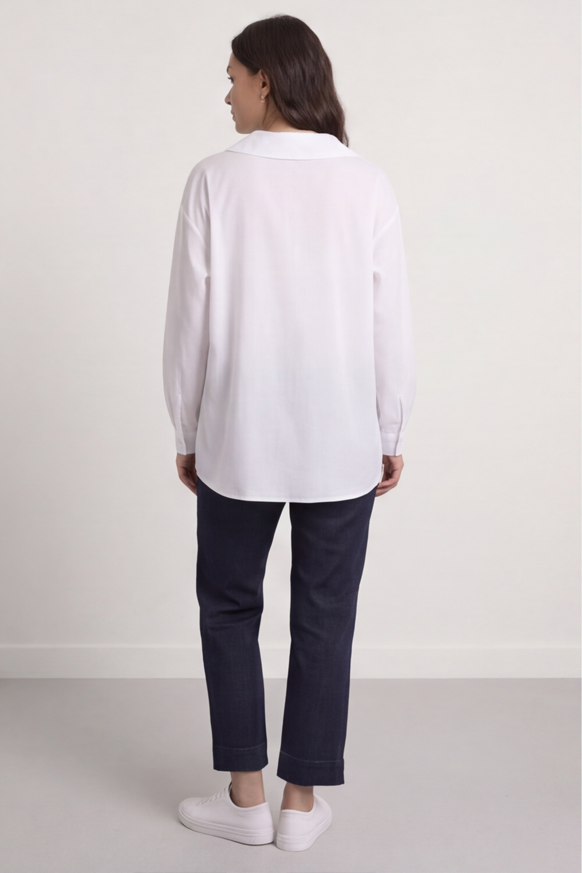 Amaya Collared Button Cotton Top White