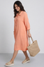 Amina Crinkle Cotton Dress Orange