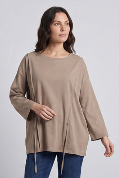 Andie Seam Detail Cotton Top Mocha