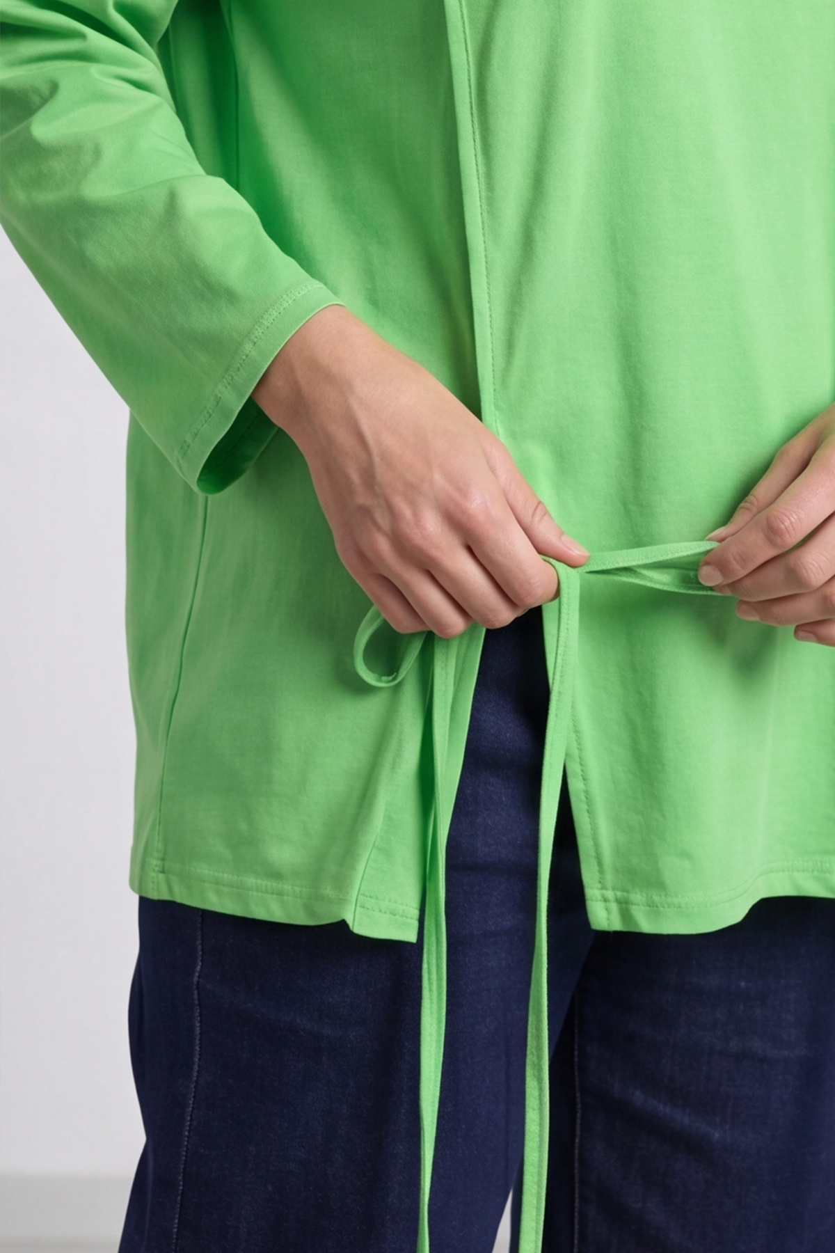 Andie Seam Detail Cotton Top Green