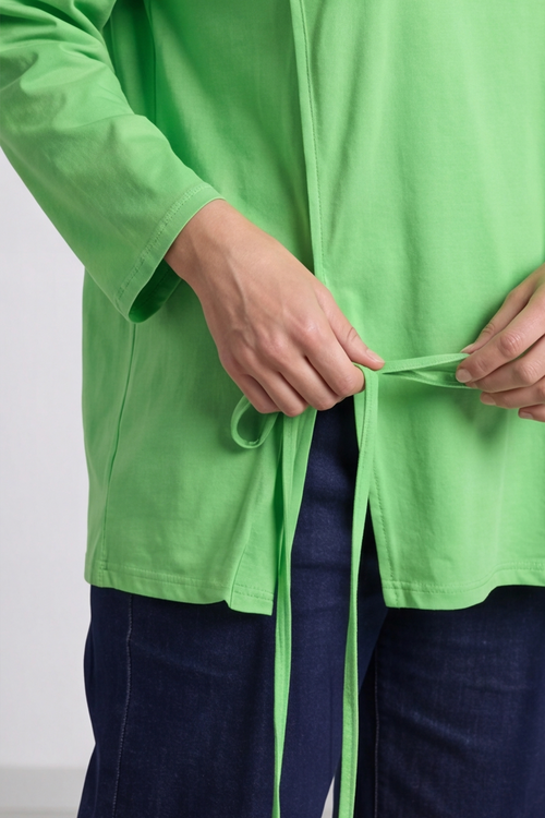 Andie Seam Detail Cotton Top Green - Image 7